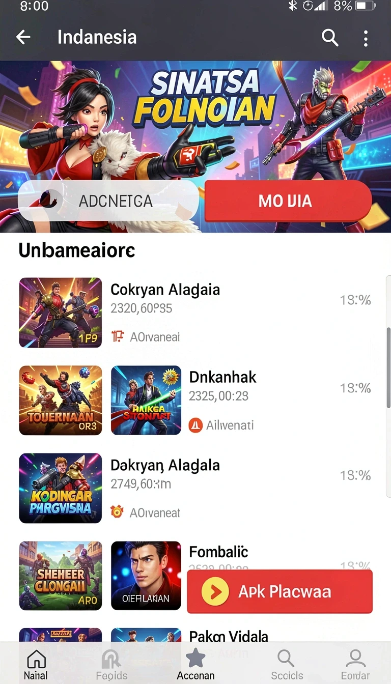 Tampilan utama aplikasi 8180 App APK Terbaru yang intuitif dan efisien.